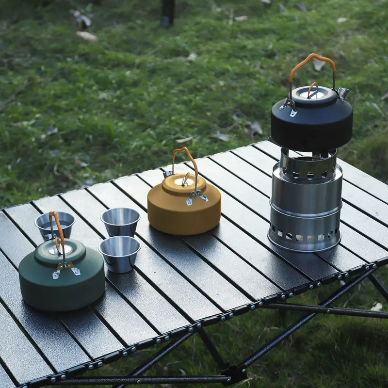 Johold Manufacturers 304 stainless steel outdoor kettle portable tea stove camping equipment cooking kettle