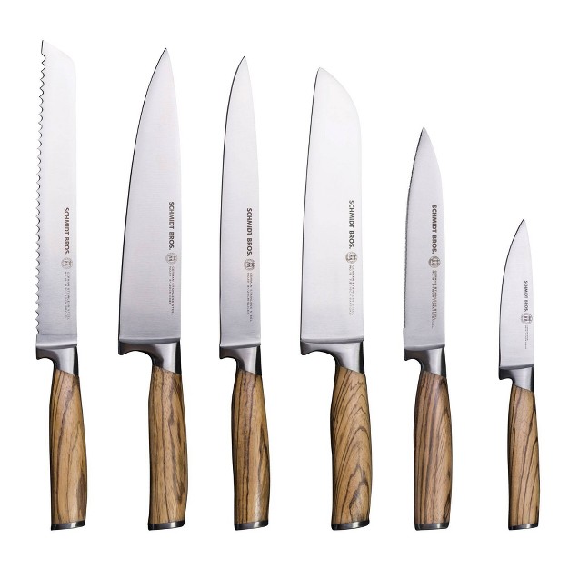 Schmidt Brothers Cutlery Zebra Wood 7pc Knife Block Set