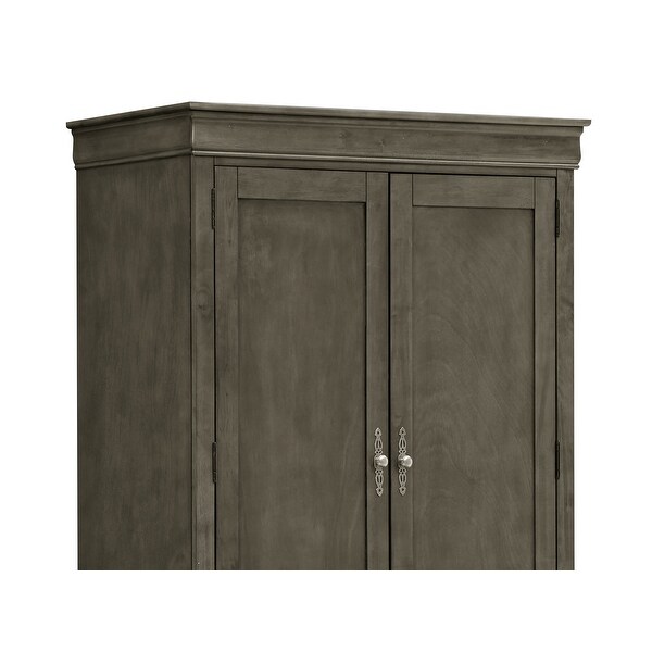 LYKE Home Anabelle Gray Armoire - 78