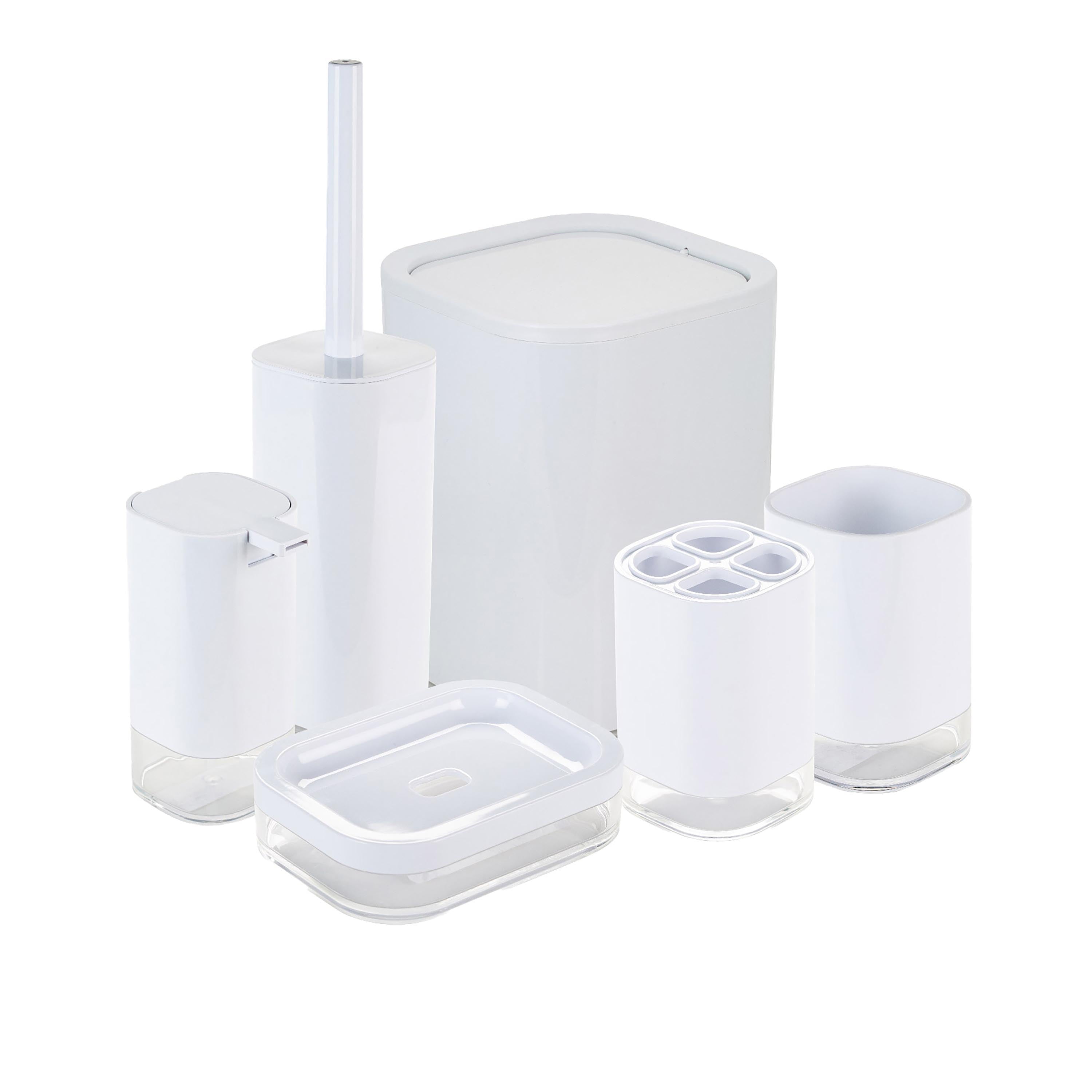 Bath Bliss 6 Piece Acrylic Bathroom Set in White