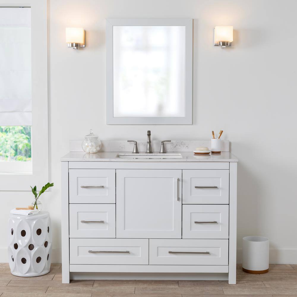 Home Decorators Collection Craye 48 in. W x 21.6 in. D x 34 in. H Bath Vanity Cabinet without Top in White CY48-WH