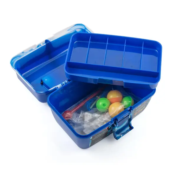 South Bend Worm Gear 88-Piece Loaded Fishing Tackle Box