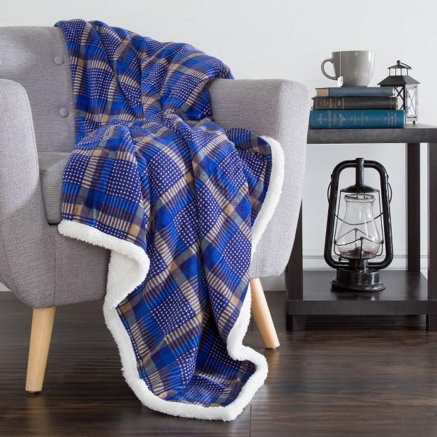 Fleece Faux Shearling Throw Blanket Yorkshire Home