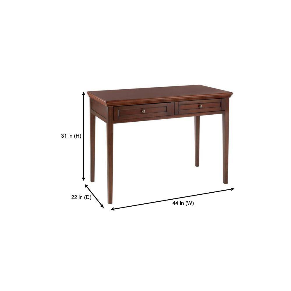 Home Decorators Collection 44 in. Rectangular Walnut Brown 2 Drawer Writing Desk with Solid Wood Material SK19051A3-SB