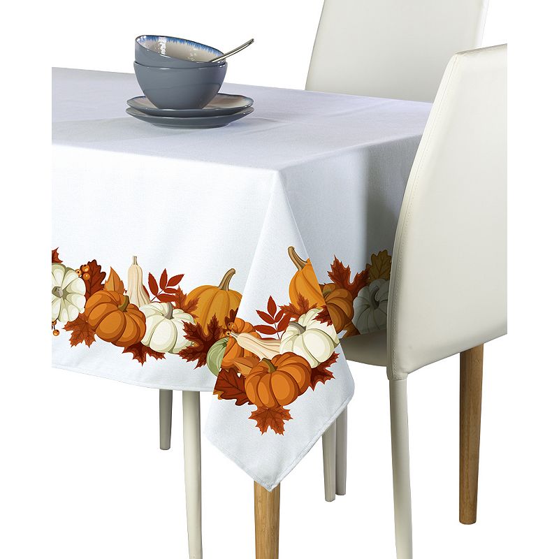 Square Tablecloth， 100% Polyester， 54x54， Pumpkin Garland