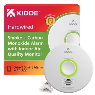 Kidde Smart Smoke and Carbon Monoxide Detector with Indoor Air Quality Monitor Hardwired 10-Year Lithium Backup Battery 21030843