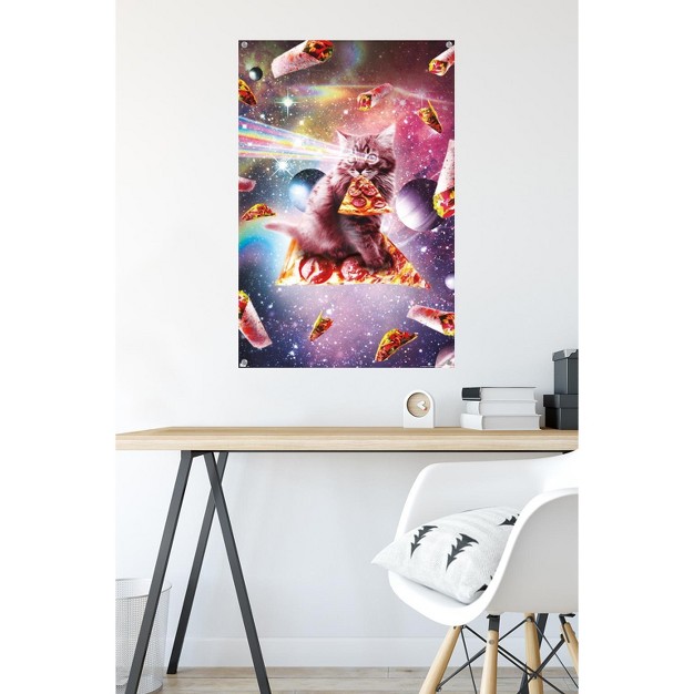 Trends International James Booker Outer Space Pizza Cat Unframed Wall Poster Prints