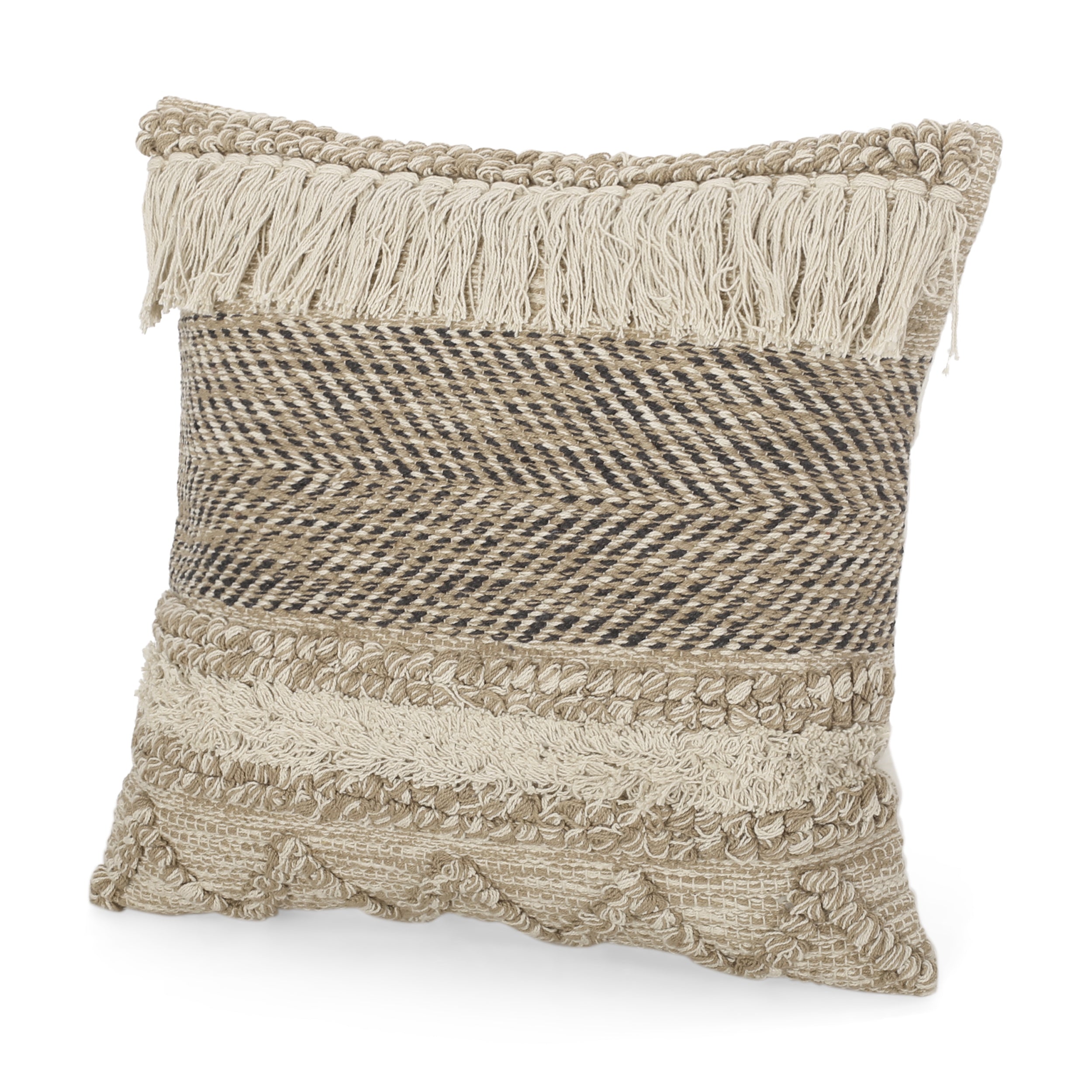 Sakina Hand-Loomed Boho Throw Pillow