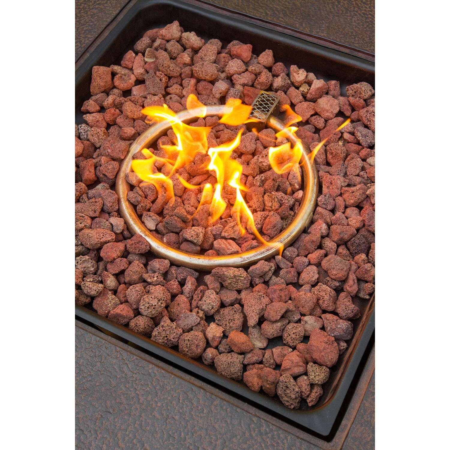 Hanover Stone Harbor 5 pc Bronze Steel Fire Pit Set Brown