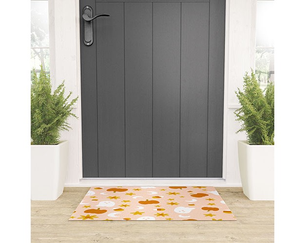 Doodle By Meg Is It Fall Yet In Peach Looped Vinyl Welcome Mat Society6