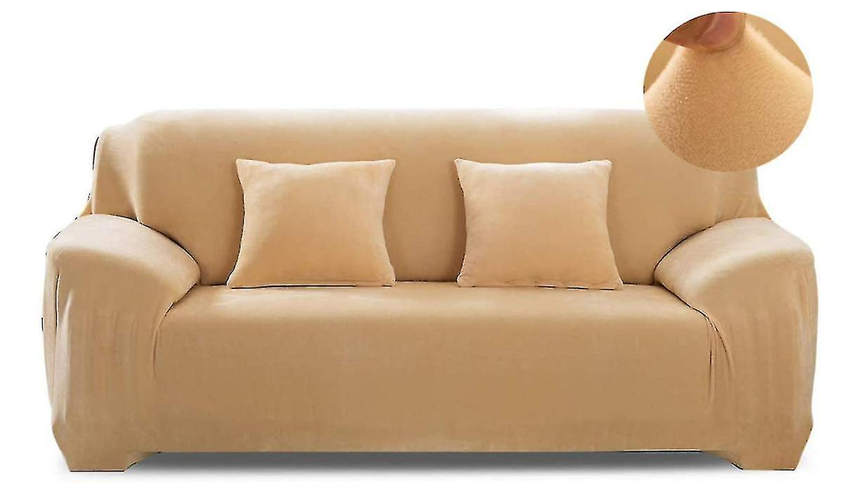 Sofa Cover， Stretch Sofa Covers 1 Seater Thick Sofa Slipcover Velvet Easy Fit Elastic Fabric Sofa Protector Couch Pet Protector(yellow)
