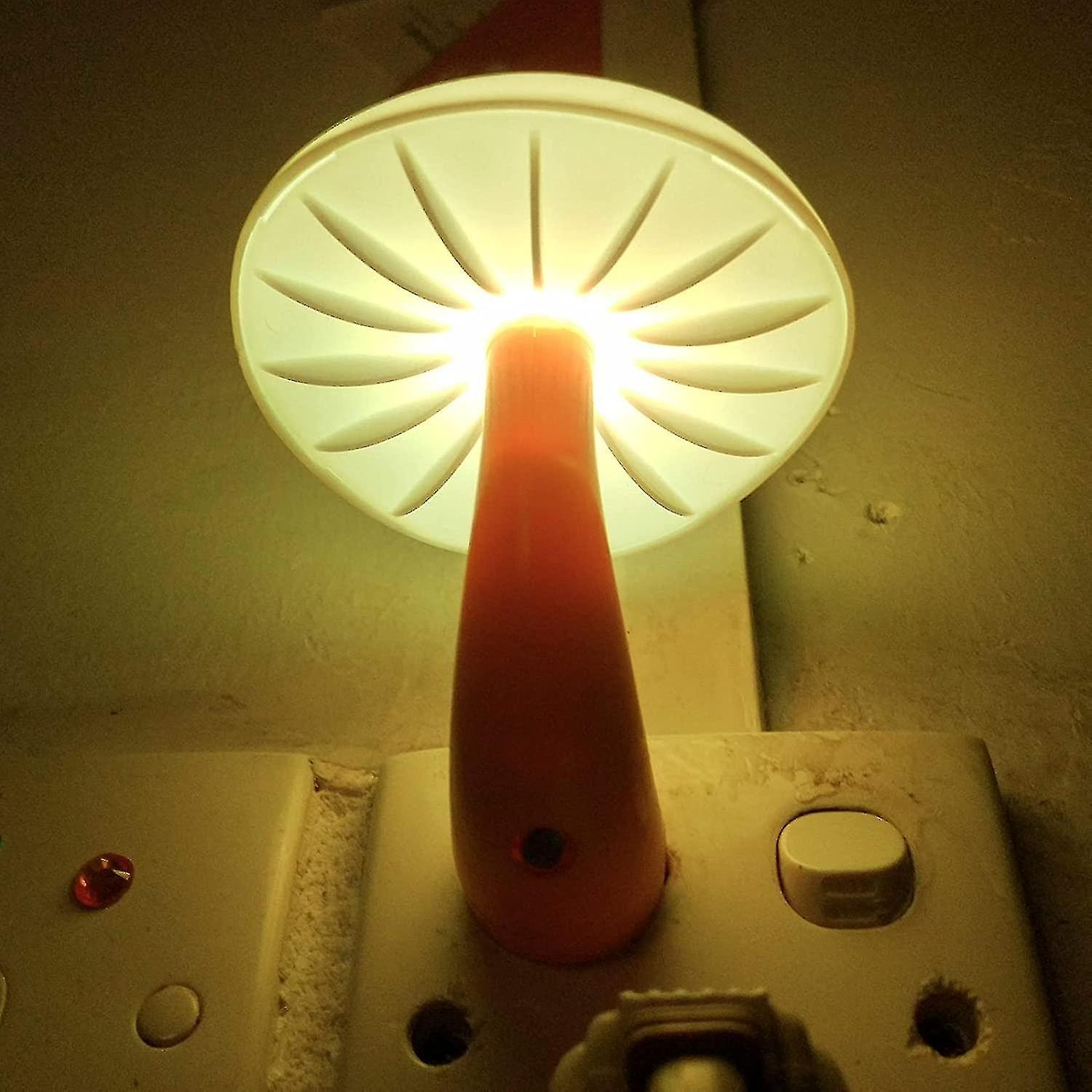 Liangnv 2 Pack Sensor Led Night Light Plug In Nightlight Energy Saving Wall Lamp Mushroom Night Ligh