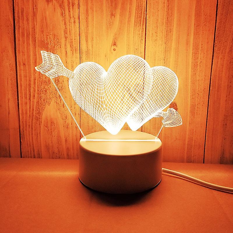 Romantic Love 3d Acrylic Led Lamp For Home Children S Night Light Table Lamp Birthday Party Decor Valentine S Day Bedside Lamp