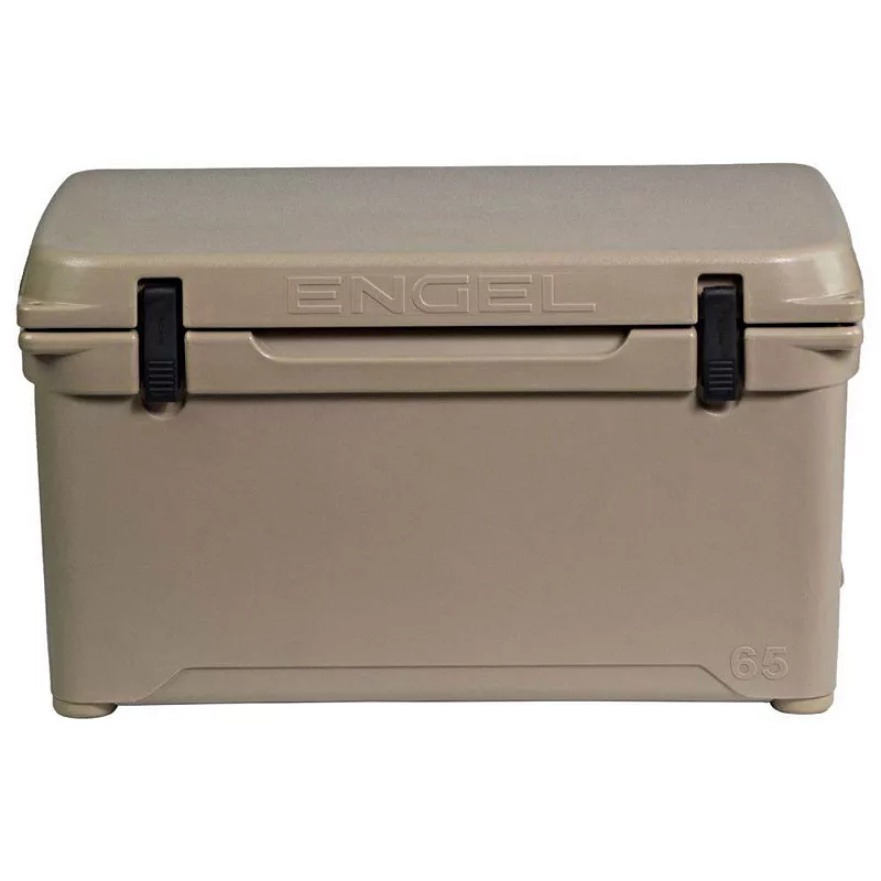 Engel High Performance 58-Qt Seamless Rotomolded Airtight Hard Ice Cooler， Tan