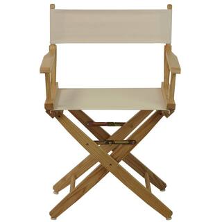 American Trails 18 in. Extra-Wide Natural Wood FrameNatural Canvas Seat Folding Directors Chair 206-00032-12