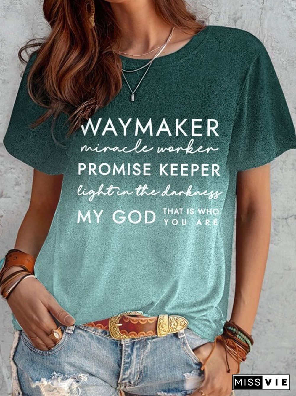 Women's Waymaker My God Print Tee Shirt