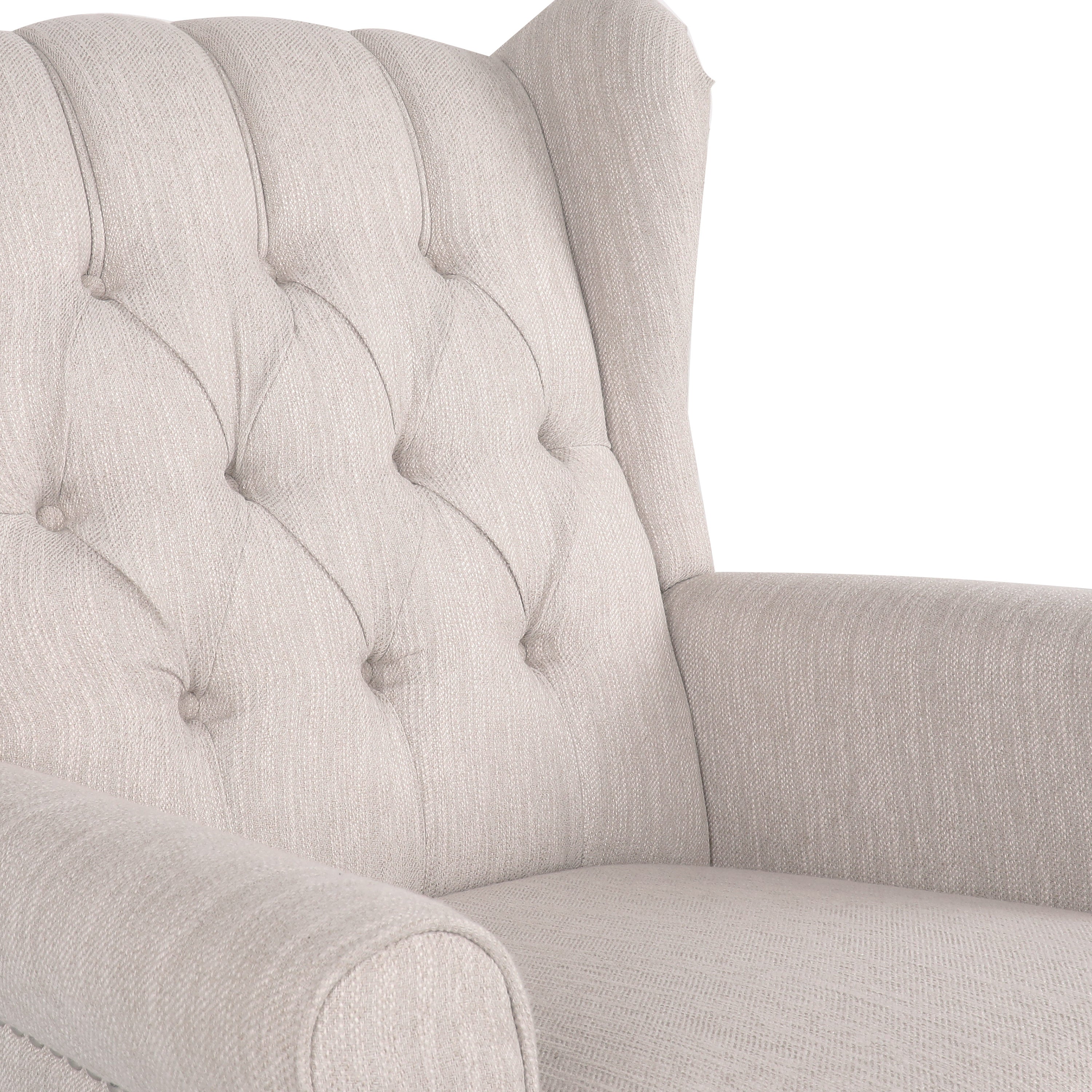 Sheila Contemporary Fabric Tufted Wingback Rocking Chair