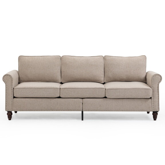 70 inch 3 Seater Loveseat Sofa  Mid Century Couche...