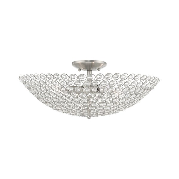 Livex Lighting Cassandra 4 Light 20 Wide Semi-Flush Bowl Ceiling