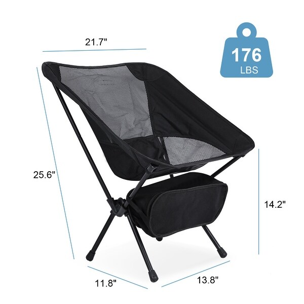 Portable Camping Chair With Ultralight Storage Bag Outdoor Fishing Backpacking