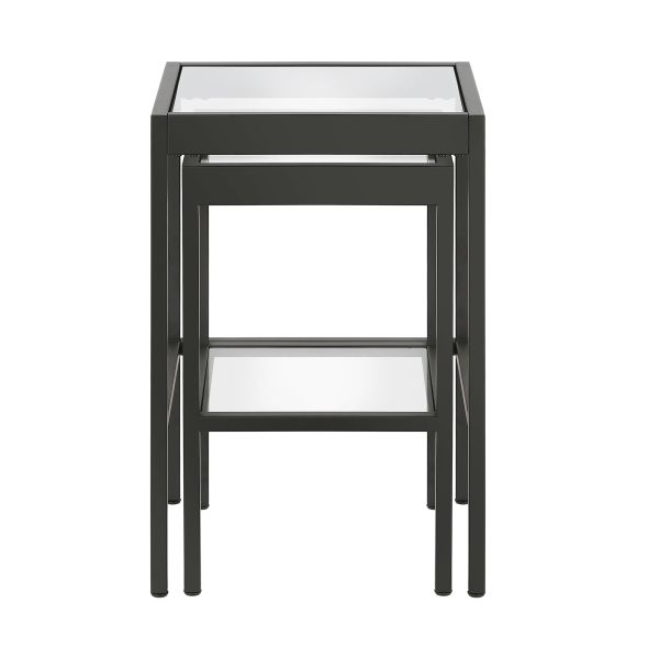 Alexis Rectangular and Square Nested Side Table in Blackened Bronze