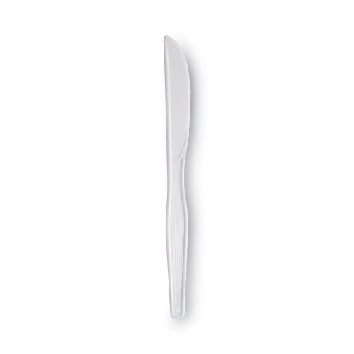 Dixie Plastic Cutlery， Heavyweight Knives， White， 1，000/Carton (KH207CT)