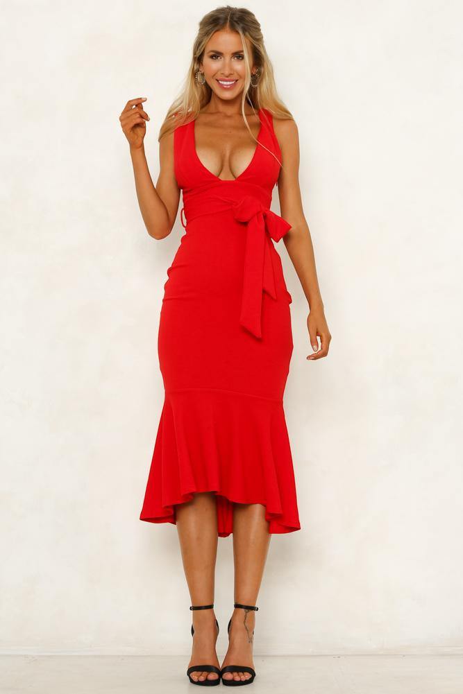 Looking At Those Numbers Maxi Dress Red