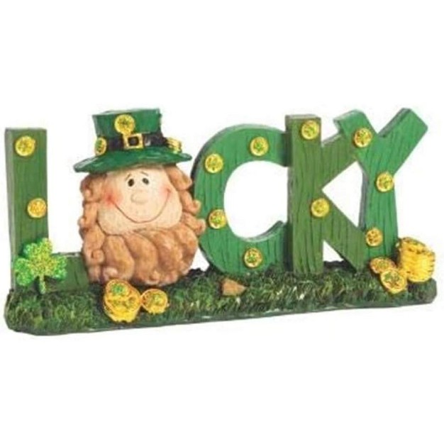 Fun Express St Patrick s Day Lucky Sign Table Decor hand Painted Home Decor