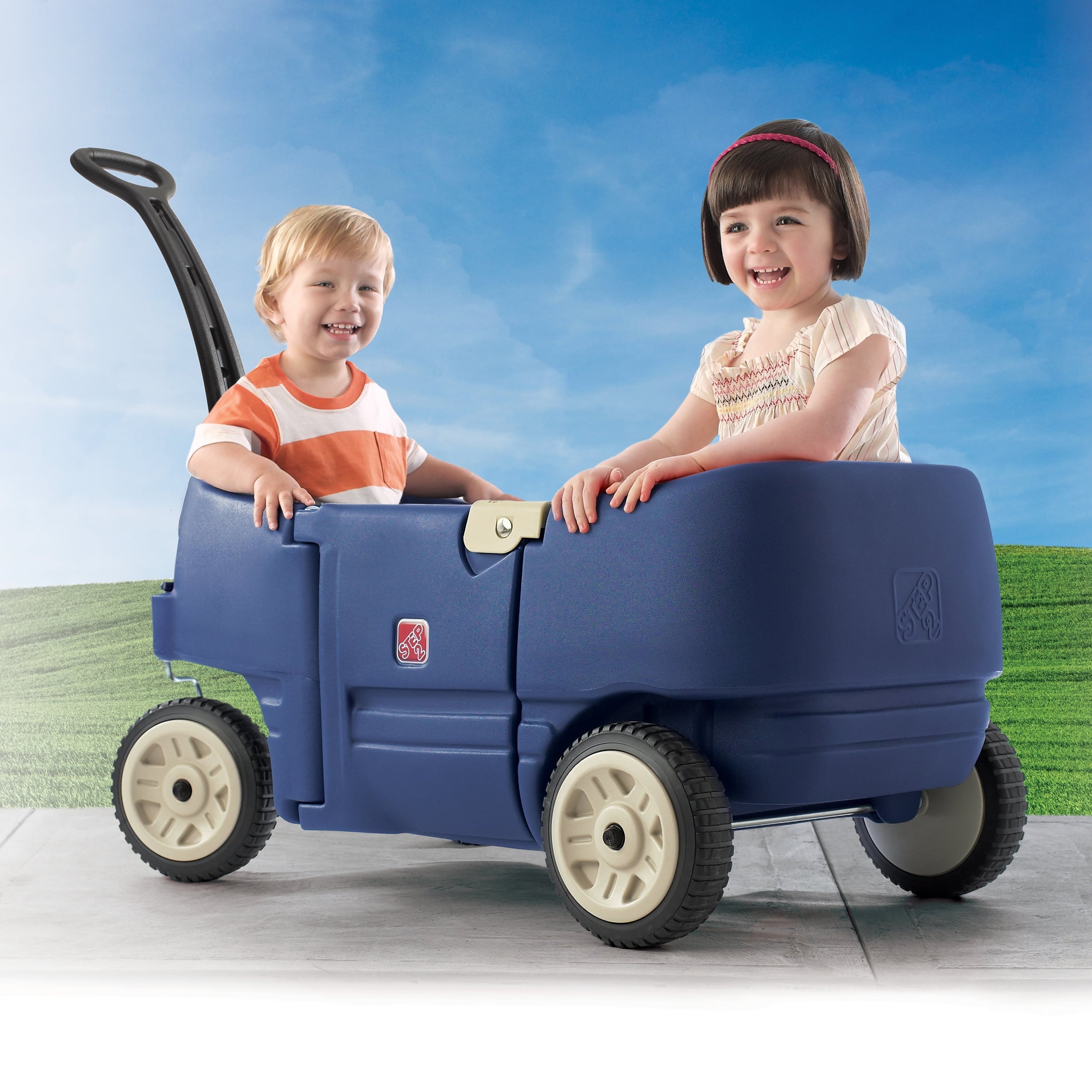 Step2 Wagon for Two Plus Pull Wagon for Kids, Blue