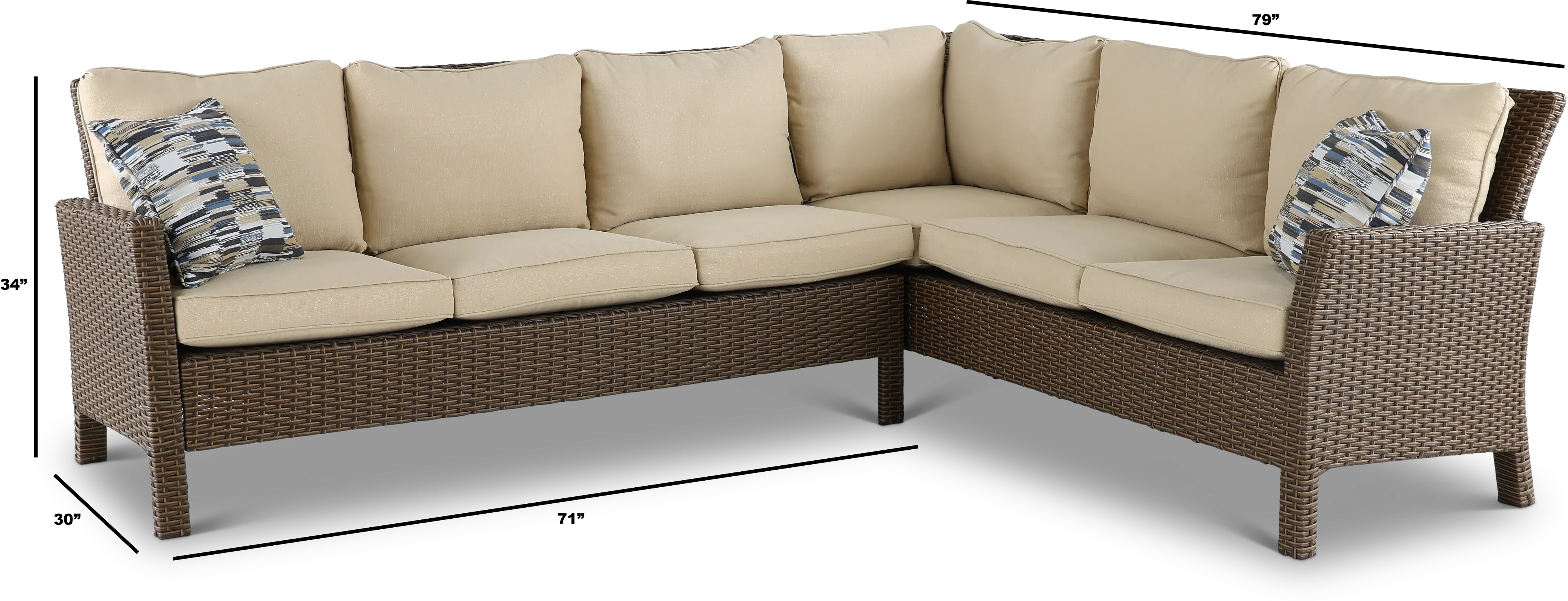 Arcadia 2 Piece Outdoor Sectional Sofa