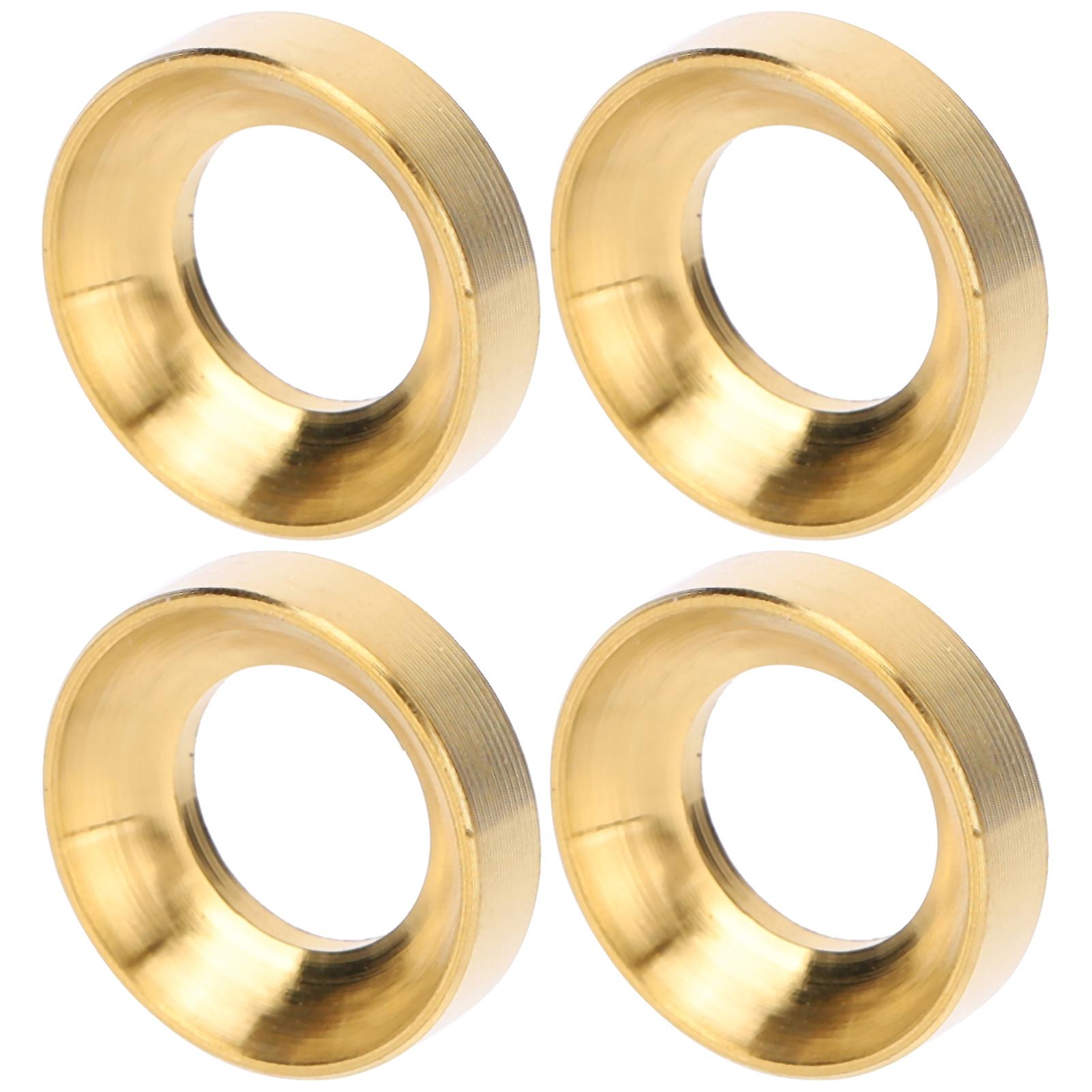 4pcs Mountain Bike Titanium Alloy Screw Bolts Spacers Brake Caliper Concave Gasket M6gold