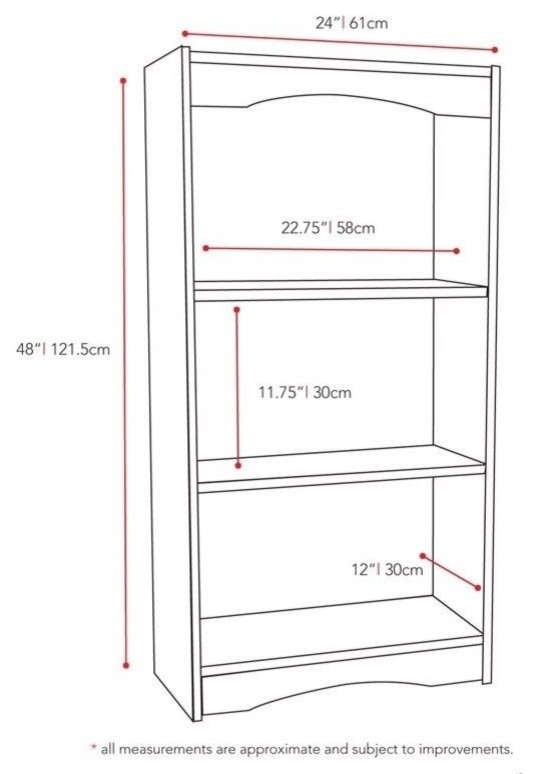 Atlin Designs 3 Shelf Transitional Wood Bookcase in Midnight Black   Transitional   Bookcases   by Homesquare  Houzz