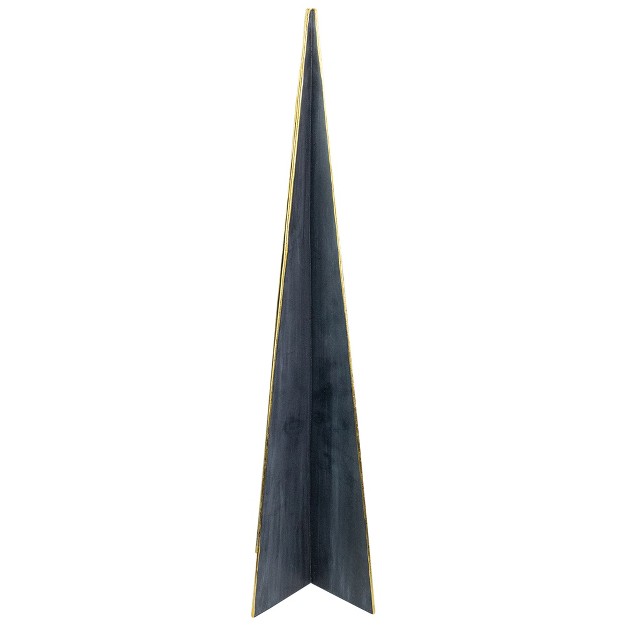 Blue And Gold Triangular Christmas Tree Tabletop Decor