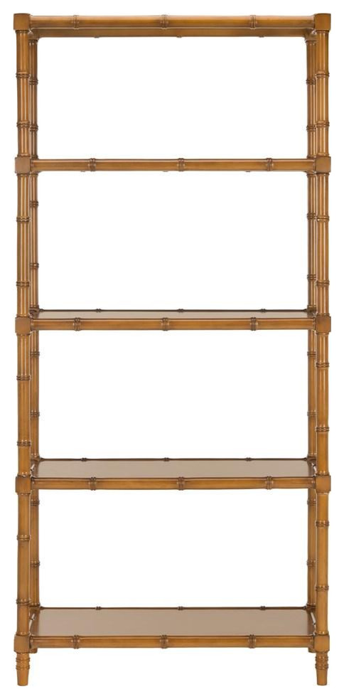 Shem 4 Tier Etagere/ Bookcase Brown   Asian   Bookcases   by Peachtree Fine Furniture  Houzz