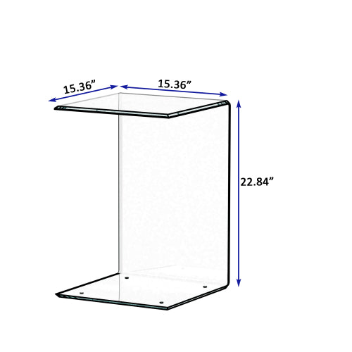 Swonuk Whole Tempered Glass Coffee Table Clear End Table Transparent Side Table for Room