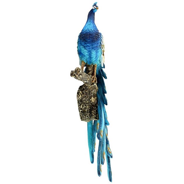 Design Toscano Fine Feathers Perching Peacock Wall Sculpture