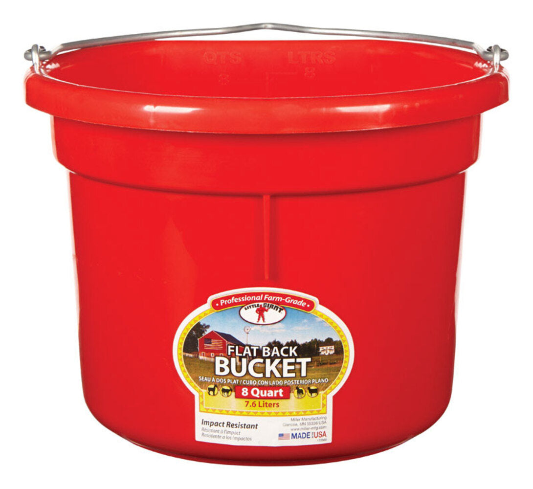 FLAT BACK BUCKET RED 8QT