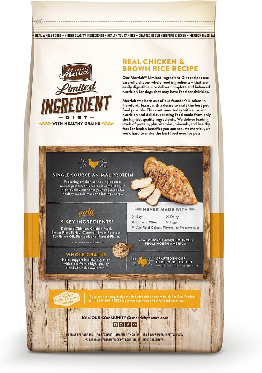 Merrick Limited Ingredient Diet with Healthy Grains Real Chicken and Brown Rice Recipe Dry Dog Food