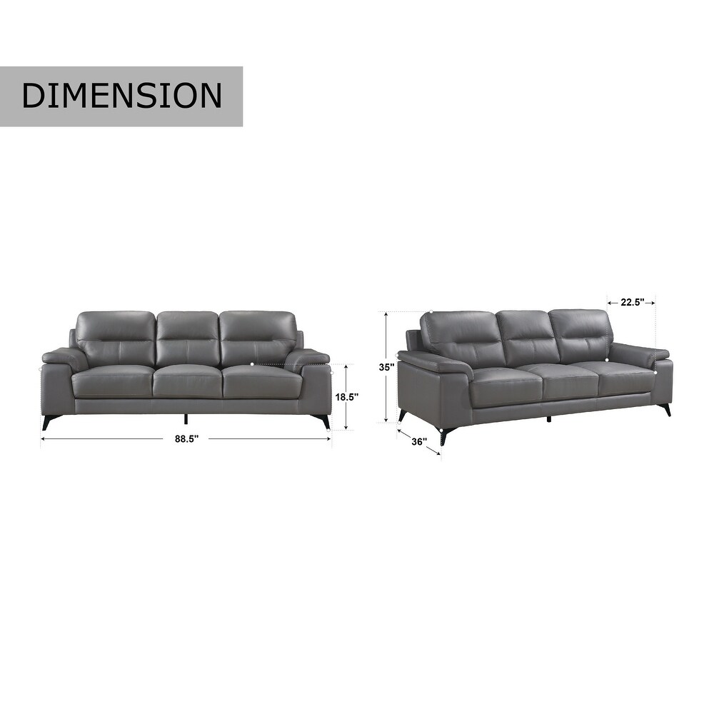 Socorro Contemporary Leather Sofa