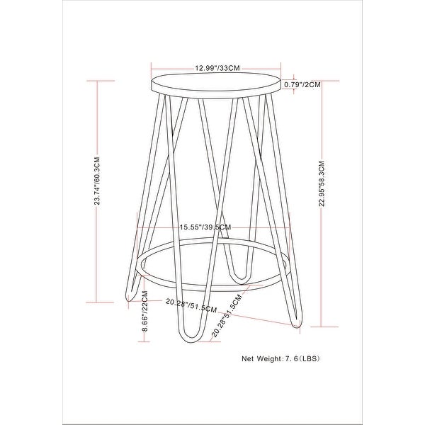 WYNDENHALL Kendall Industrial Metal Counter Height Stool with Wood Seat