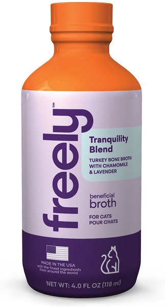 Freely Beneficial Broth Tranquility Blend Dry Cat Food Topper， 4-oz bottle