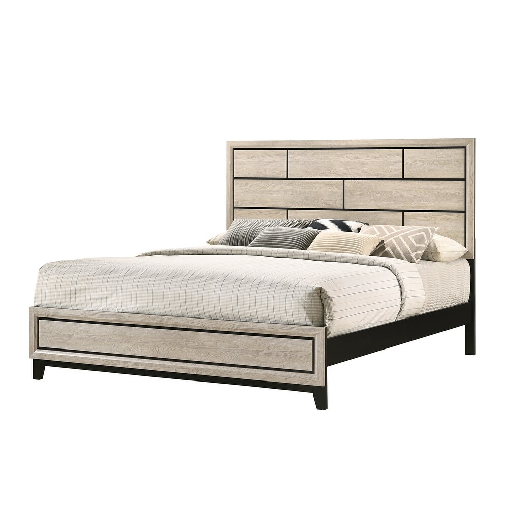 Aglae 3 Piece Drift Wood Rustic Panel Bedroom Set