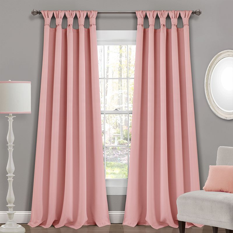 Lush Decor 2-pack Insulated Knotted Tab Top Blackout Window Curtain Set