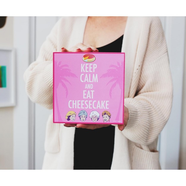 Silver Buffalo The Golden Girls Keep Calm And Eat Cheesecake 6 X 6 Inch Wood Box Sign