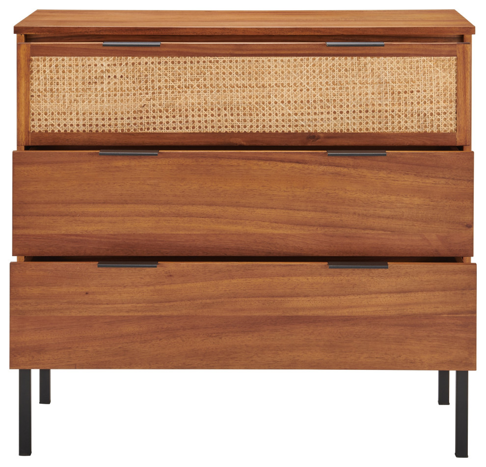 Caine Rattan Chest 3 Drawers   Tropical   Accent Chests And Cabinets   by HedgeApple  Houzz