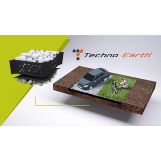 Techno Earth 9 ft. x 17 ft. x 4 inch Geocell Black Honeycomb Ground Grid HDPE Plastic Paver (160 sq. ft.) GEOC04