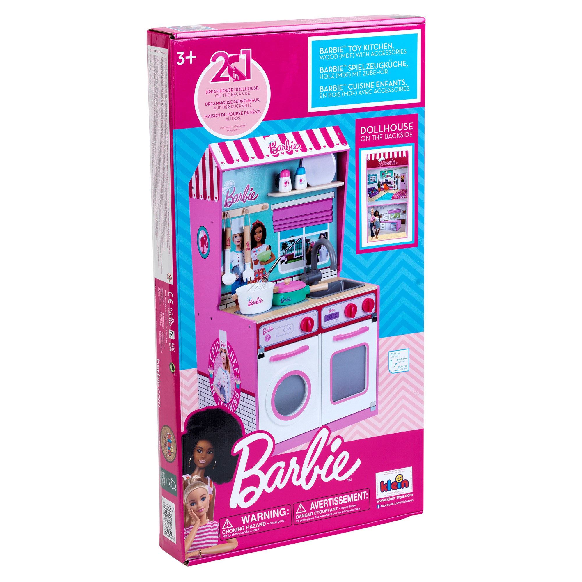 2 In 1 Barbie Pretend Play Toy Kitchen and Dollhouse for Kids 3 & Up (Used)