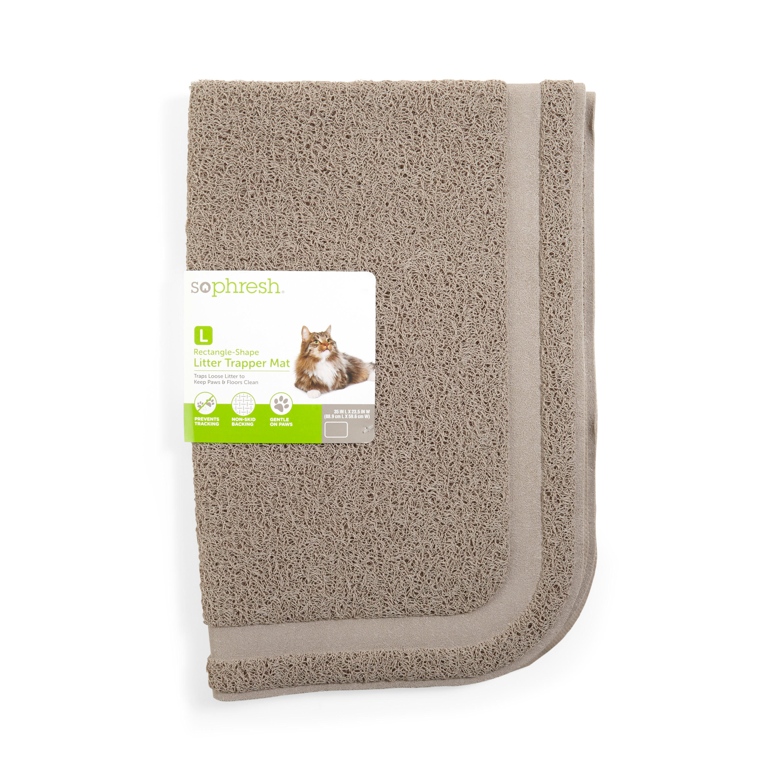 So Phresh Tan Rectangular Cat Litter Trapper Mat， 35