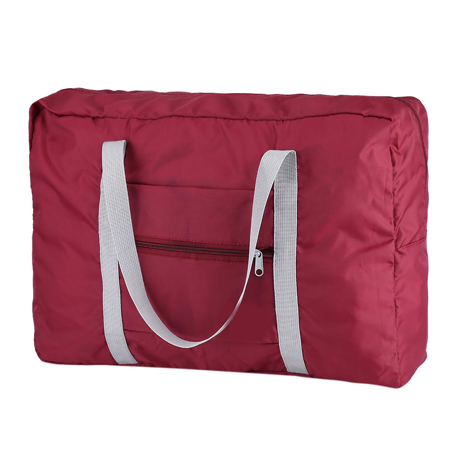 Big Size Foldable Carry On Duffle Bag Travel Luggage Carry Storage Bags Organizer Wine Red