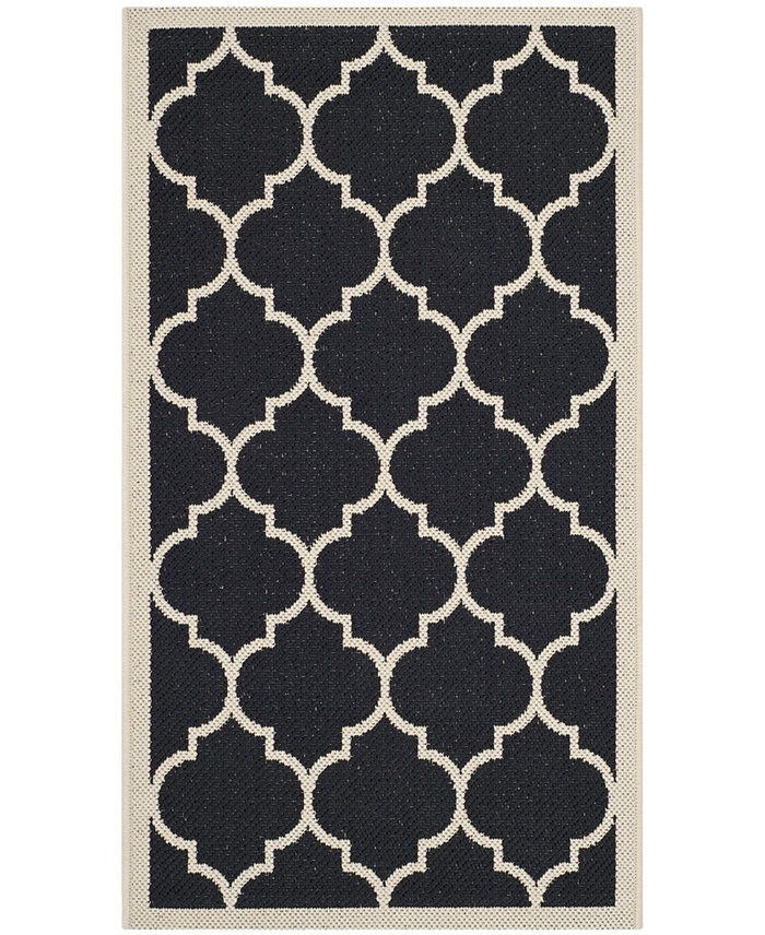 Safavieh Courtyard CY6914 Black and Beige 2' x 3'7 Sisal Weave Outdoor Area Rug